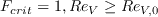 F_{crit} = 1, Re_{V} \ge Re_{V,0}