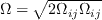 \Omega = \sqrt{2 \Omega_{ij} \Omega_{ij}}