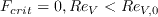 F_{crit} = 0, Re_{V} < Re_{V,0}