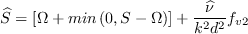 \widehat S = \left[\Omega  + min\left( 0 , S-\Omega  \right)\right]  + \frac{\widehat{\nu}}{k^2d^2}f_{v2}