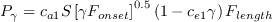 P_\gamma = c_{a1} S \left[ \gamma  F_{onset} \right]^{0.5}  \left(1 - c_{e1} \gamma \right) F_{length}
