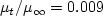 \mu_t/\mu_{\infty} = 0.009