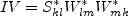 IV = S_{kl}^*W_{lm}^*W_{mk}^*
