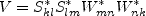 V = S_{kl}^* S_{lm}^* W_{mn}^* W_{nk}^*