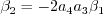 \beta_2 = -2 a_4 a_3 \beta_1