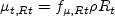 \mu_{t,Rt} = f_{\mu,Rt} \rho R_t