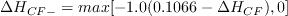 \Delta H_{CF-} = max[-1.0(0.1066 - \Delta H_{CF}), 0]