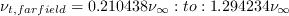 \nu_{t,farfield} = 0.210438 \nu_{\infty} : to : 1.294234 \nu_{\infty}