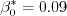 \beta_0^* = 0.09