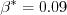 \beta^* = 0.09