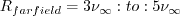 R_{farfield} = 3 \nu_{\infty} : to : 5 \nu_{\infty}